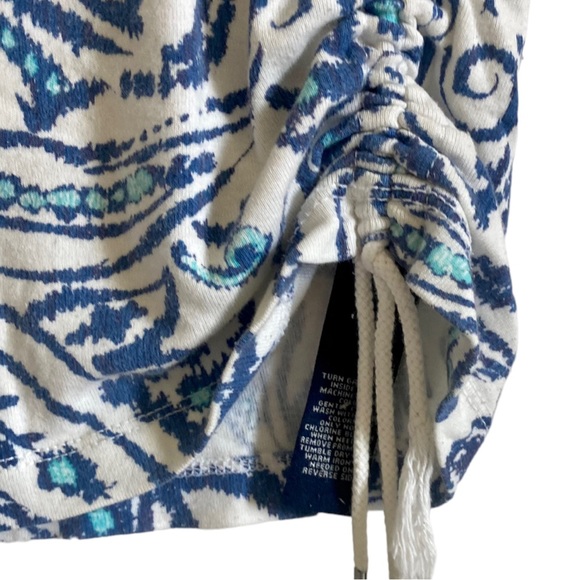 CHAPS RALPH LAUREN SHORT SLEEVE FLORAL TOP WITH SIDE DRAW STRINGS - Picture 6 of 10